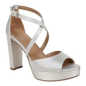 Naturalizer Women’s Melody White Satin Platform Pump Size 8.5 Wide